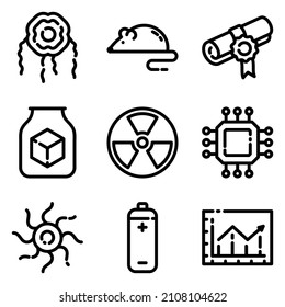 Science Flat Icon Set Isolated On White Background