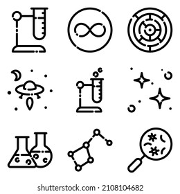 Science Flat Icon Set Isolated On White Background