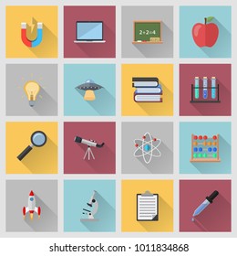 Science flat icons. File is in eps10 format.