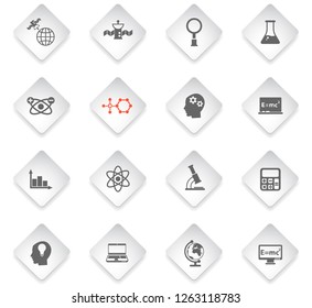 science flat rhombus web icons for user interface design