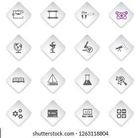 science flat rhombus web icons for user interface design