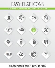 Science flat vector icons for user interface design