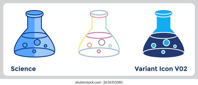 La Ciencia alimenta la curiosidad y el descubrimiento práctico, enriqueciendo el aprendizaje y los experimentos en el aula. Azul, azul plano, estilo Dualtone.