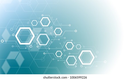 Abstract Background Molecules Hexagonal Structure Chemistry Stock ...