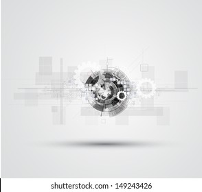science futuristic retro high computer technology business background