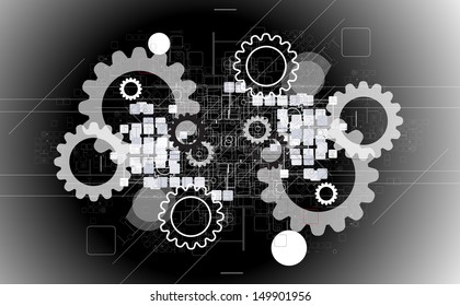 science futuristic retro high computer technology business background