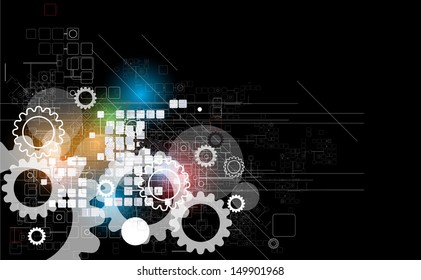 science futuristic retro high computer technology business background
