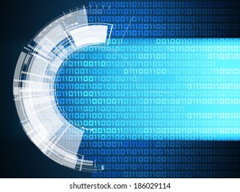 science futuristic retro high computer technology business background
