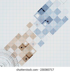 science futuristic retro high computer technology business background