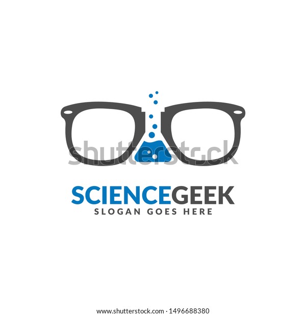 Science Geek Logo Design Template Lab Stock Vector (Royalty Free