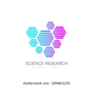 Science genetics logo, DNA helix. Genetic analysis, research biotech code DNA. Biotechnology genome chromosome. Vector illustration