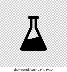 science glass beaker icon flat vector on transparent background