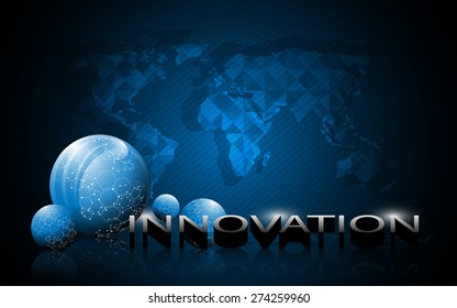 science globe and innovation  text background
