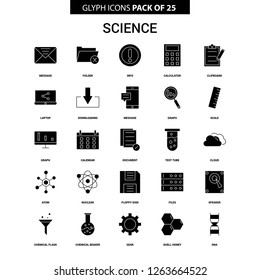 Science Glyph Vector Icon set