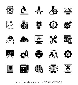 Iconos del vector del glifo de la Ciencia 