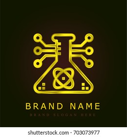 Science golden metallic logo