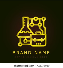 Science golden metallic logo