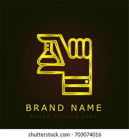 Science golden metallic logo