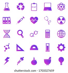 Science gradient icons on white background, stock vector