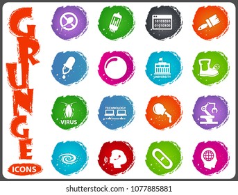 Science grunge icons for user interface design