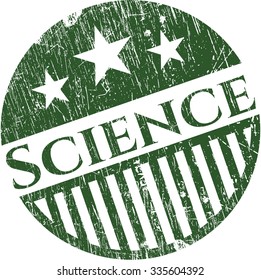 Science grunge stamp