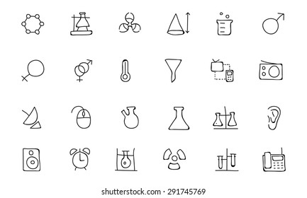 Science Hand Drawn Doodle Icons Stock Vector (Royalty Free) 291745769 ...