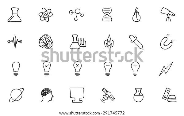 Science Hand Drawn Doodle Icons 1 Stock Vector (royalty Free) 291745772 