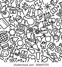 Science Hand Drawn Outline Icon Pattern 