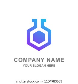 Science Hexagon Laboratory Biology Logo Vector 