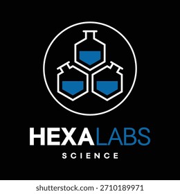 A science hexagon labs logo vector sign.