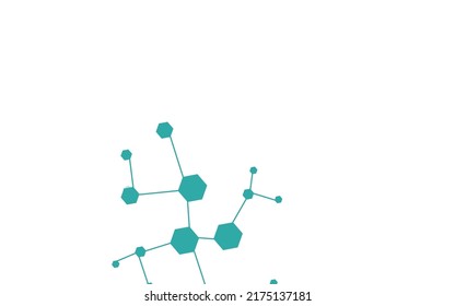 Science Hexagon Vector White Background. Molecular Abstract Poster. Technology Chemical Structure Microbiology Wallpaper. Modern Frame.