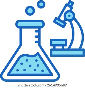 Science Icon Blue Vector Illustration