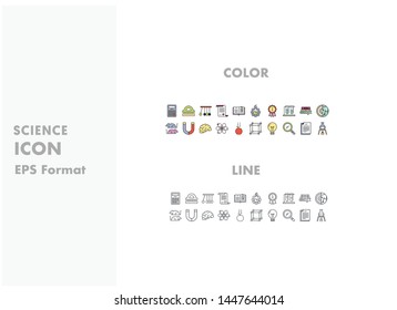 Science icon in Color and line