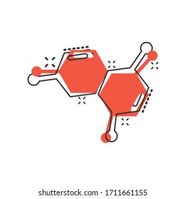 Science icon in comic style. Dna cell cartoon vector illustration on white isolated background. Molecule evolution splash effect business concept.