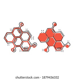 Science icon in comic style. Dna cell cartoon vector illustration on white isolated background. Molecule evolution splash effect business concept.