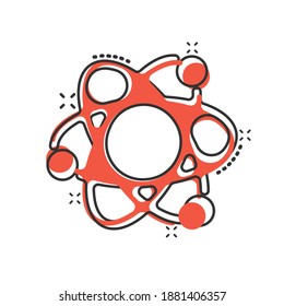 Science icon in comic style. Dna cell cartoon vector illustration on white isolated background. Molecule evolution splash effect business concept.