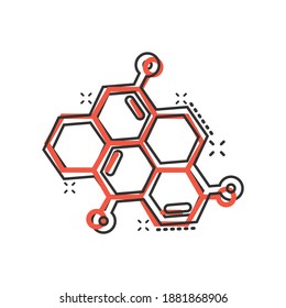 Science icon in comic style. Dna cell cartoon vector illustration on white isolated background. Molecule evolution splash effect business concept.