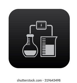 Science icon design on black button background,vector