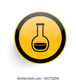 Science icon design on yellow button background,clean vector