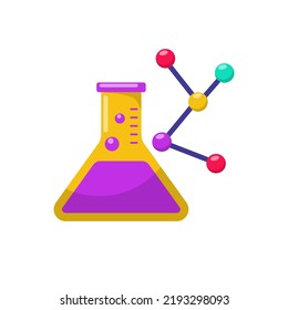 Science icon in flat and colorful style isolated on white background