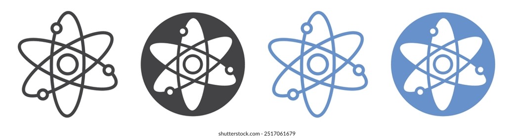 Science icon flat line symbol set.