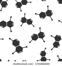 Science icon in flat style. Dna cell vector illustration on white isolated background. Molecule evolution seamless pattern business concept.