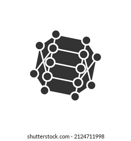 Science icon in flat style. Dna cell vector illustration on white isolated background. Molecule evolution business concept.