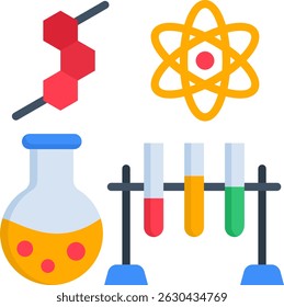 Ícone de ciência Ilustração plana de vetor