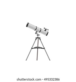 Science Icon. Image Telescope Astronom, flat style. Model telescope of cartoon style.