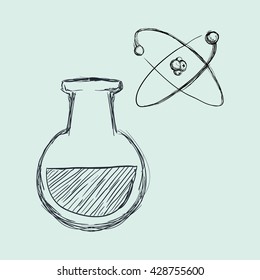 Science icon. laboratory concept.  Flat illiustration , vector