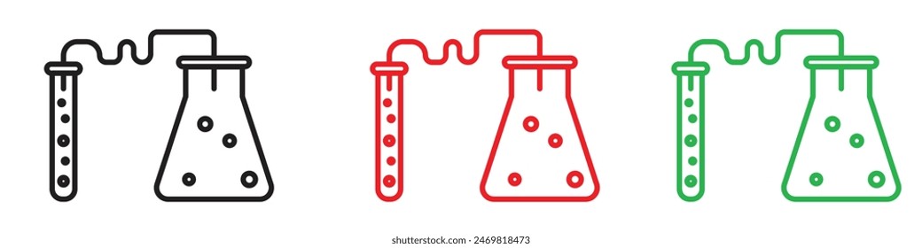 Vector de arte de línea de ícono de Ciencia