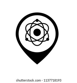 science icon and map pointer
