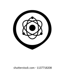 science icon and map pointer