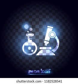 science icon. neon series. vector illustration, part of collection